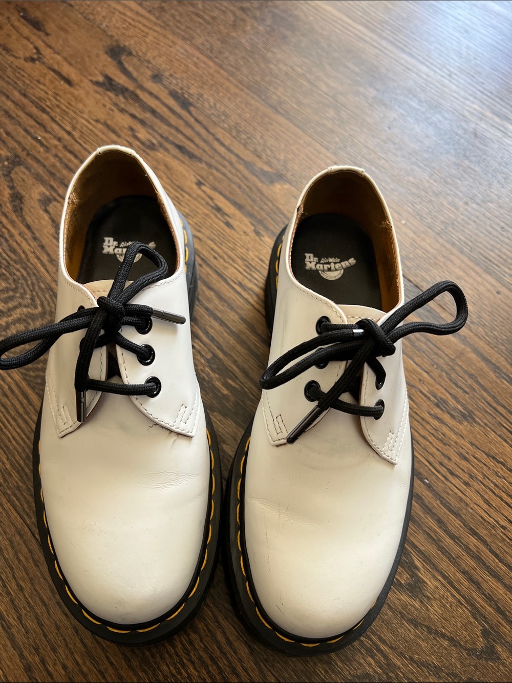 Dr. Martens White Leather 3-Eye Oxford with Black Laces